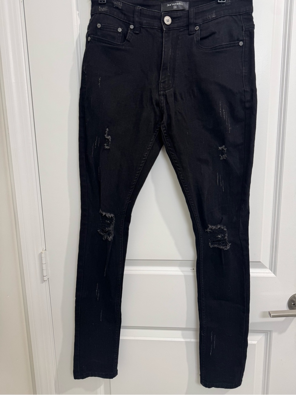 Serenity Black Skinny Distressed Men’s Jeans